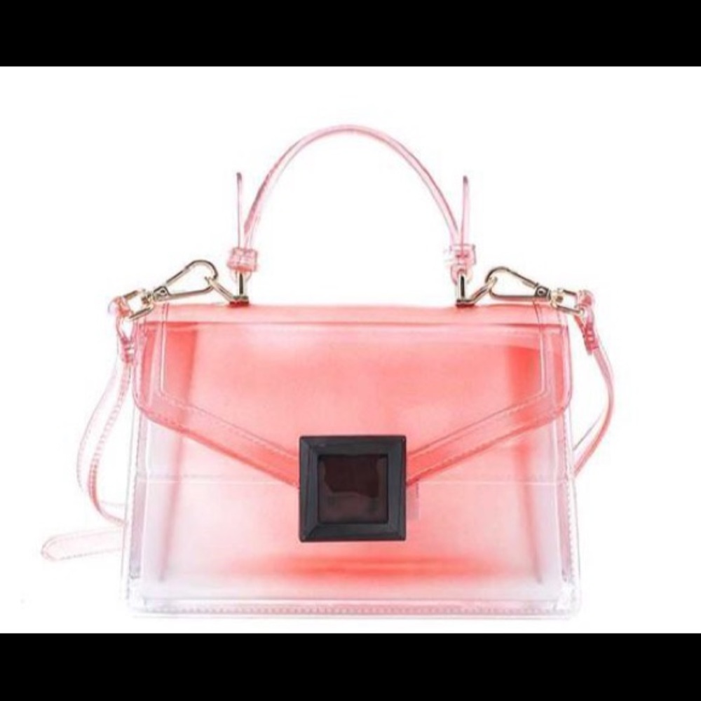 PINK Transparent Top Handle Suzie Bag